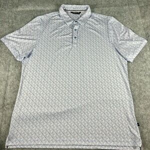 7 Diamonds Right Angle Print 4-Way Stretch Polo Shirt Men’s Size XL